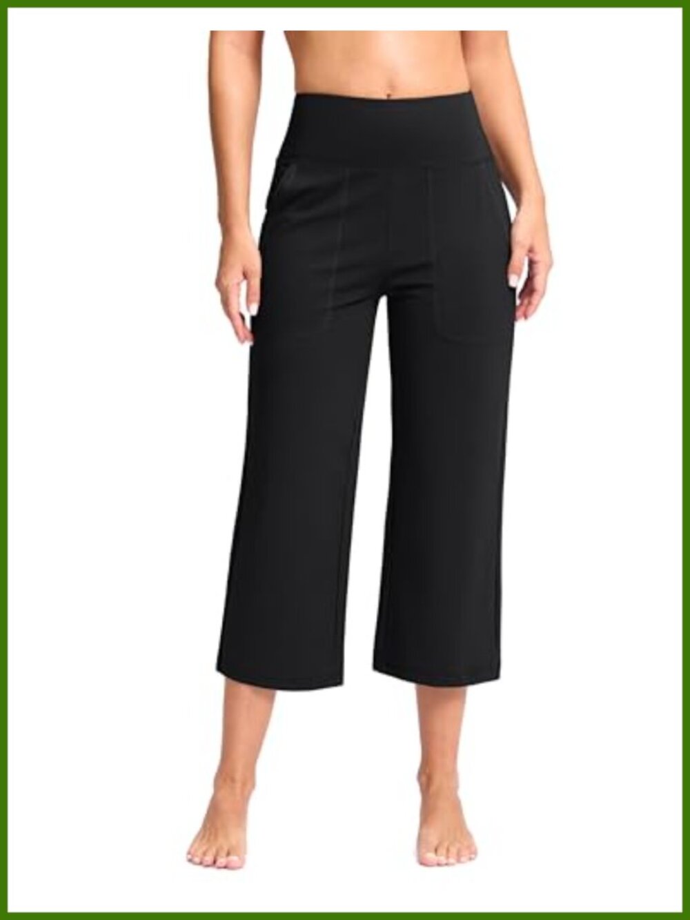 Wide Leg Capri Yoga Pants High Waist Pockets Buttery Soft